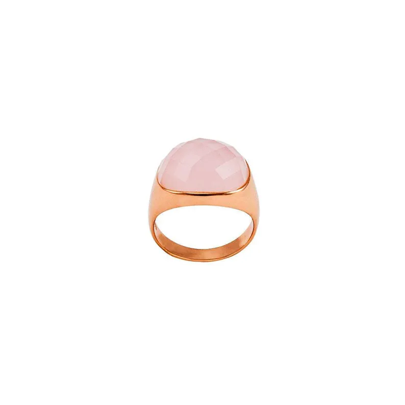 Exquisite Rose Quartz Ring | Sterling Silver, Rose Gold Plated