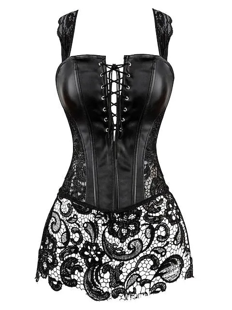 Flattering Bavarian Style Plus Size Corset Dress with Tummy Control