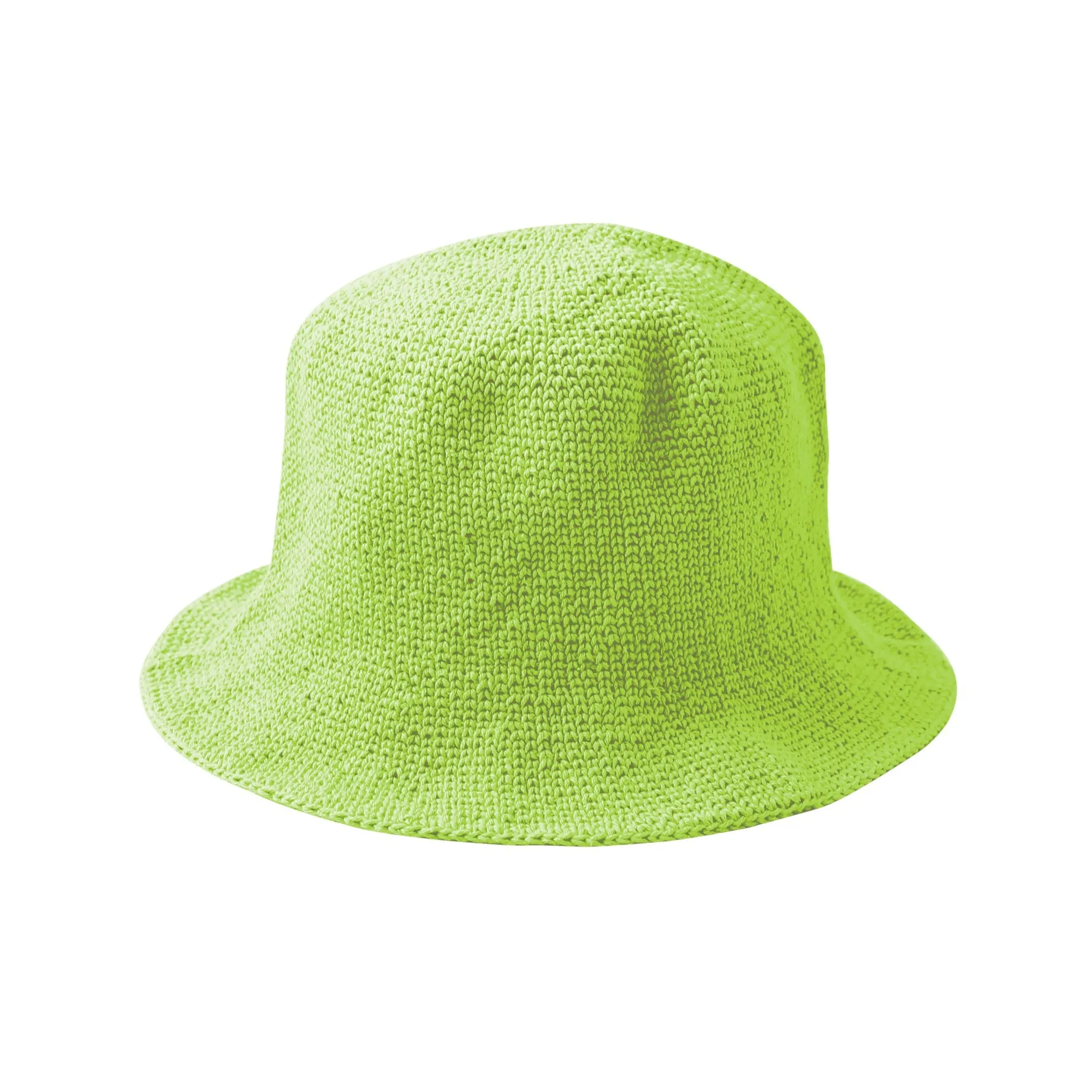 FLORETTE Crochet Bucket Hat, in Lime Green