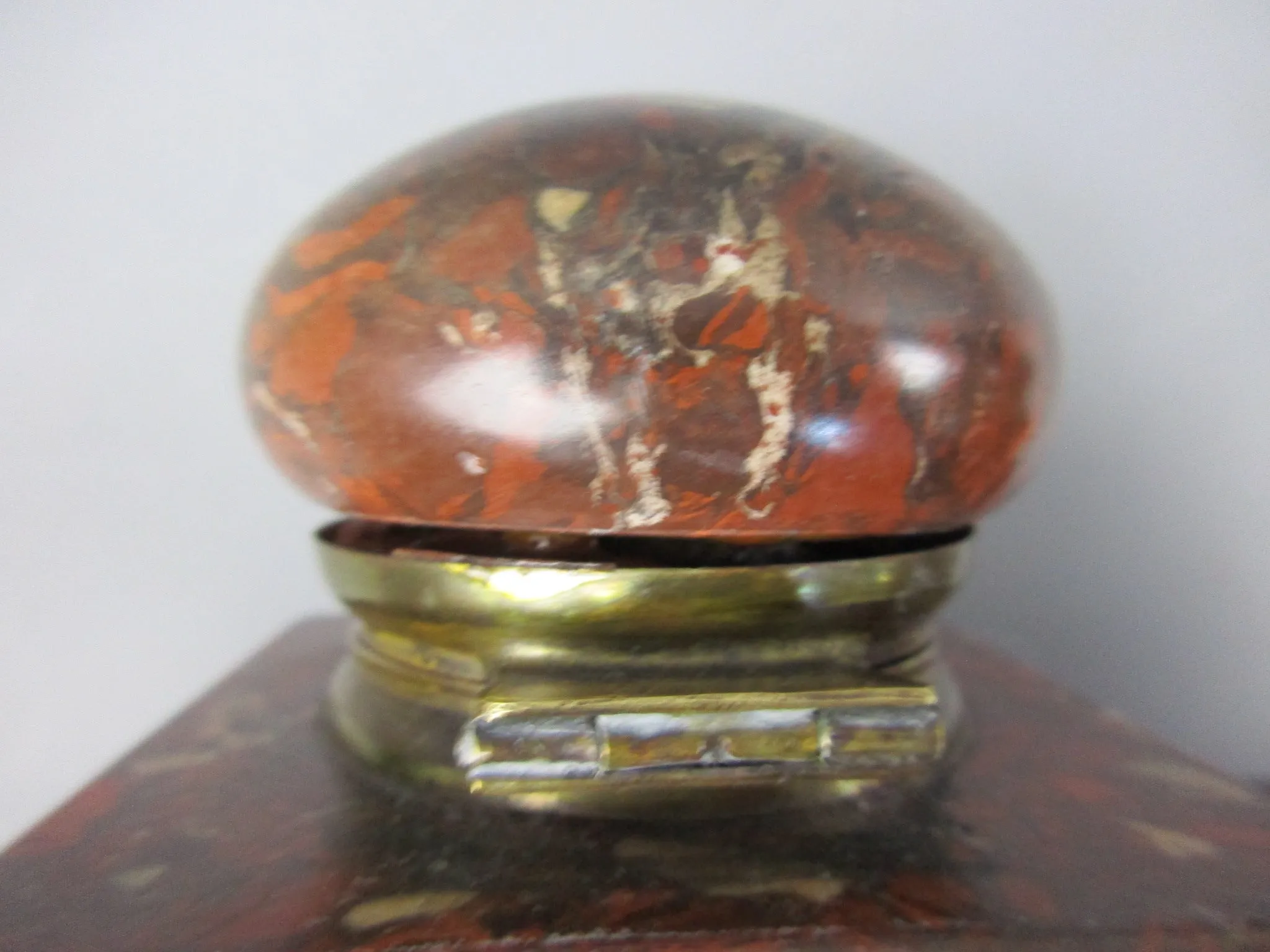 French Marble Ink Well Vintage Art Deco c1930