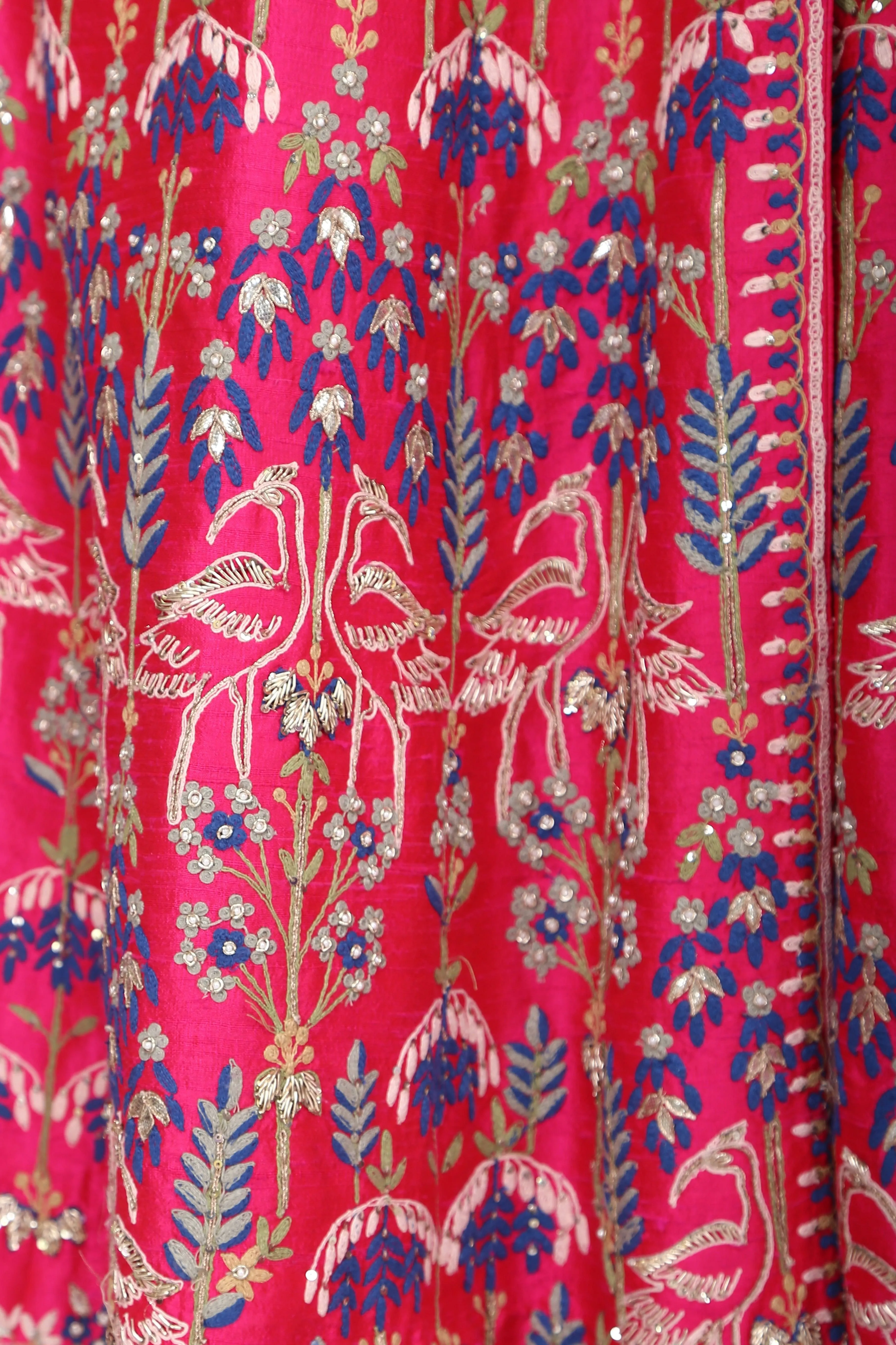 Fuchsia Pink Embroidered Anarkali Set.