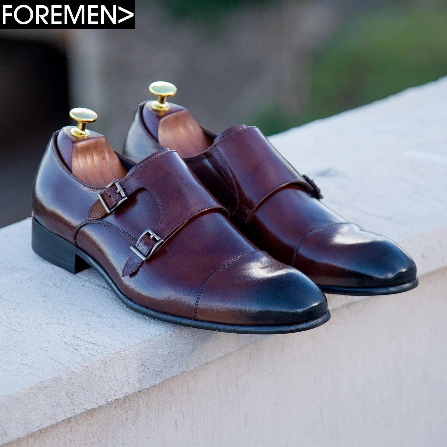 GARDON | Dark Tan Double Monk Strap