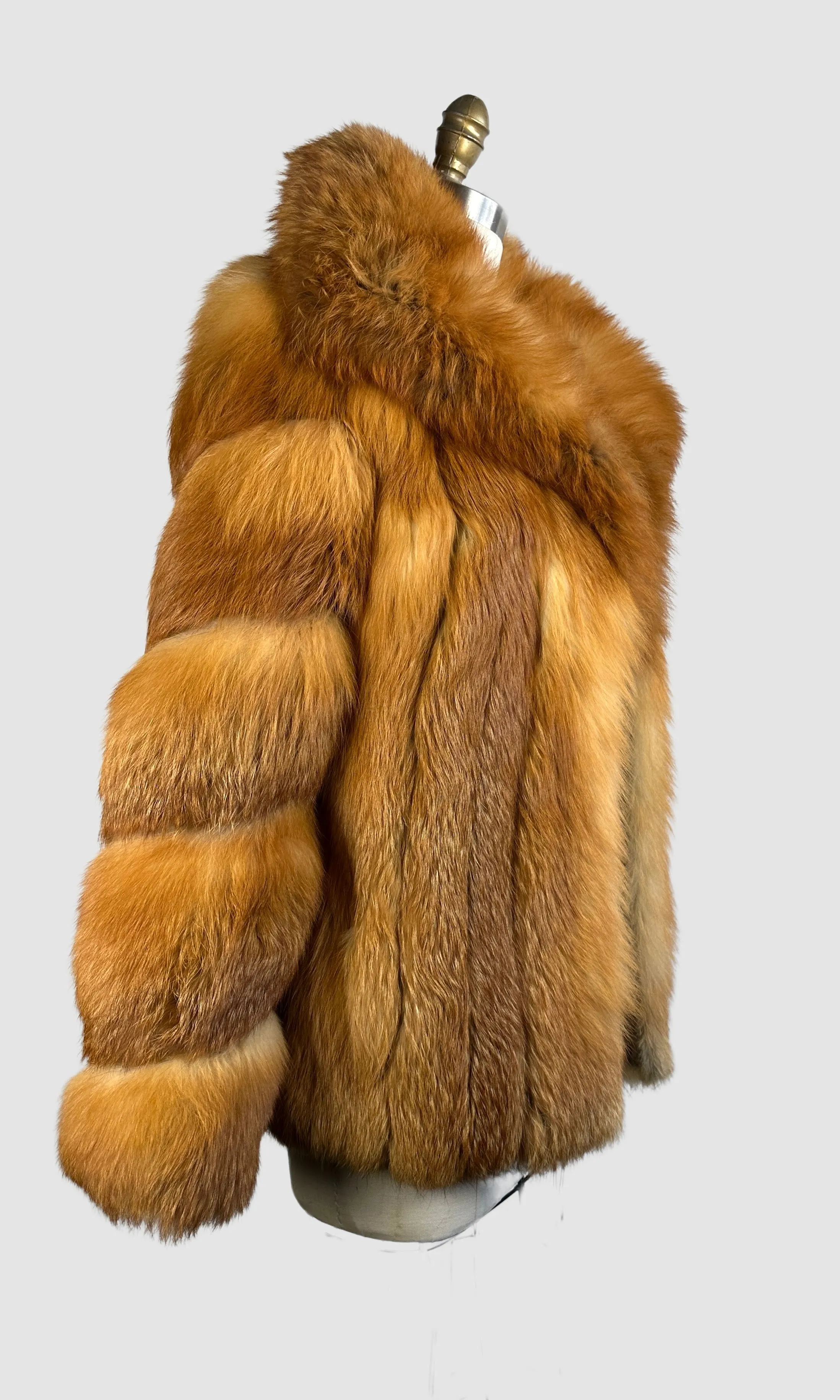 GLAM SLAM 70s Herbert's  Red Fox Fur Coat   Small