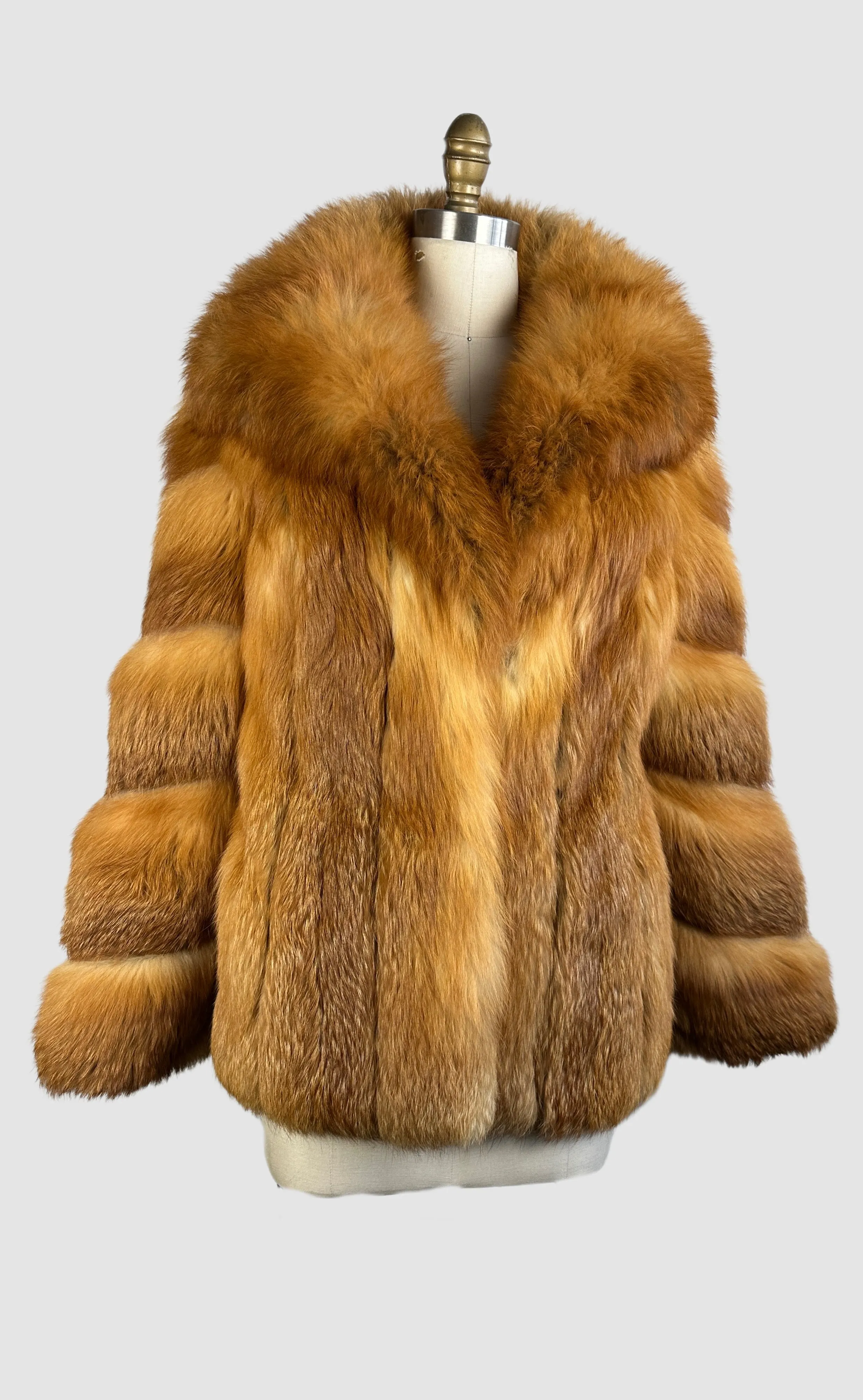 GLAM SLAM 70s Herbert's  Red Fox Fur Coat   Small