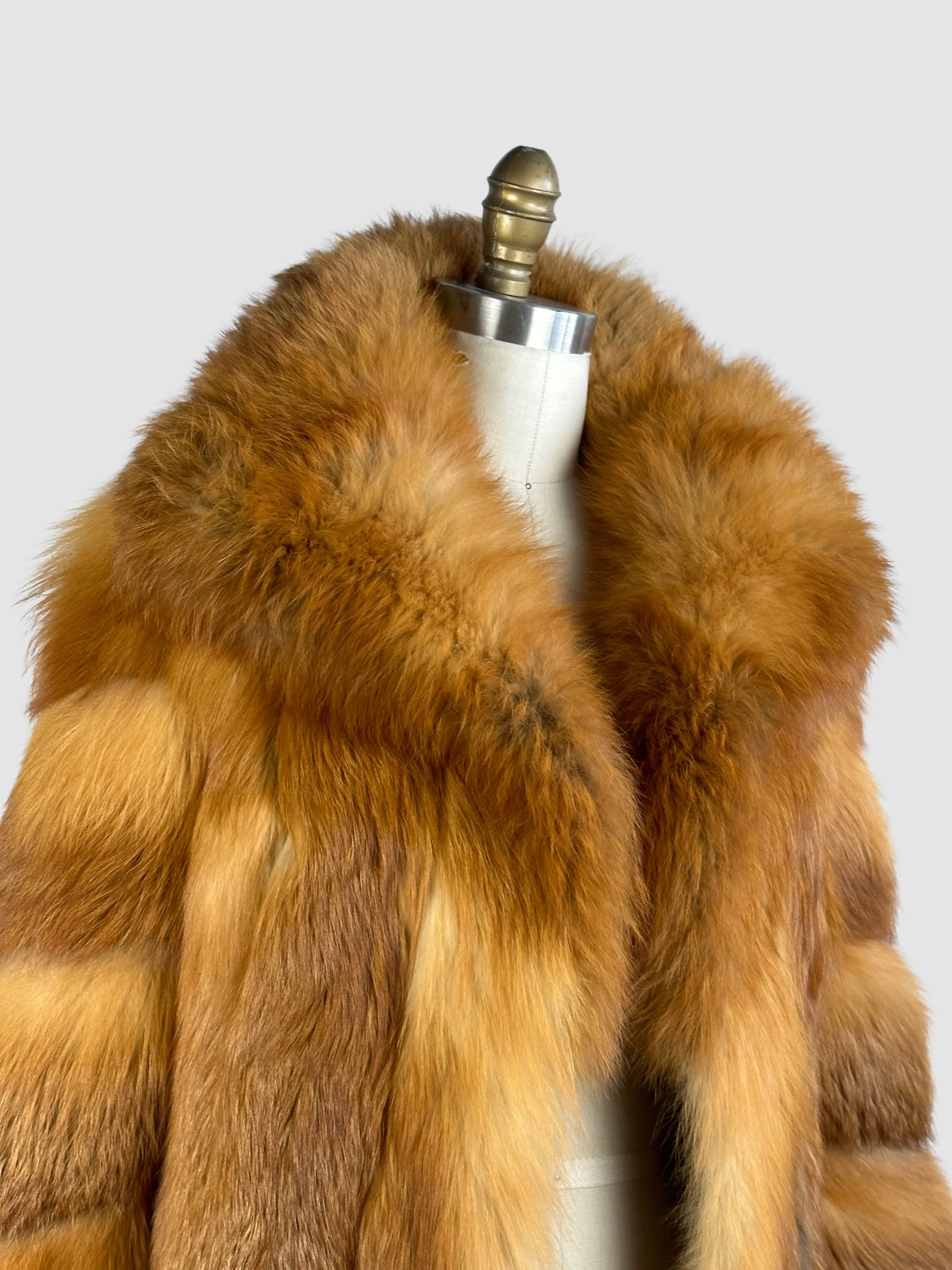 GLAM SLAM 70s Herbert's  Red Fox Fur Coat   Small