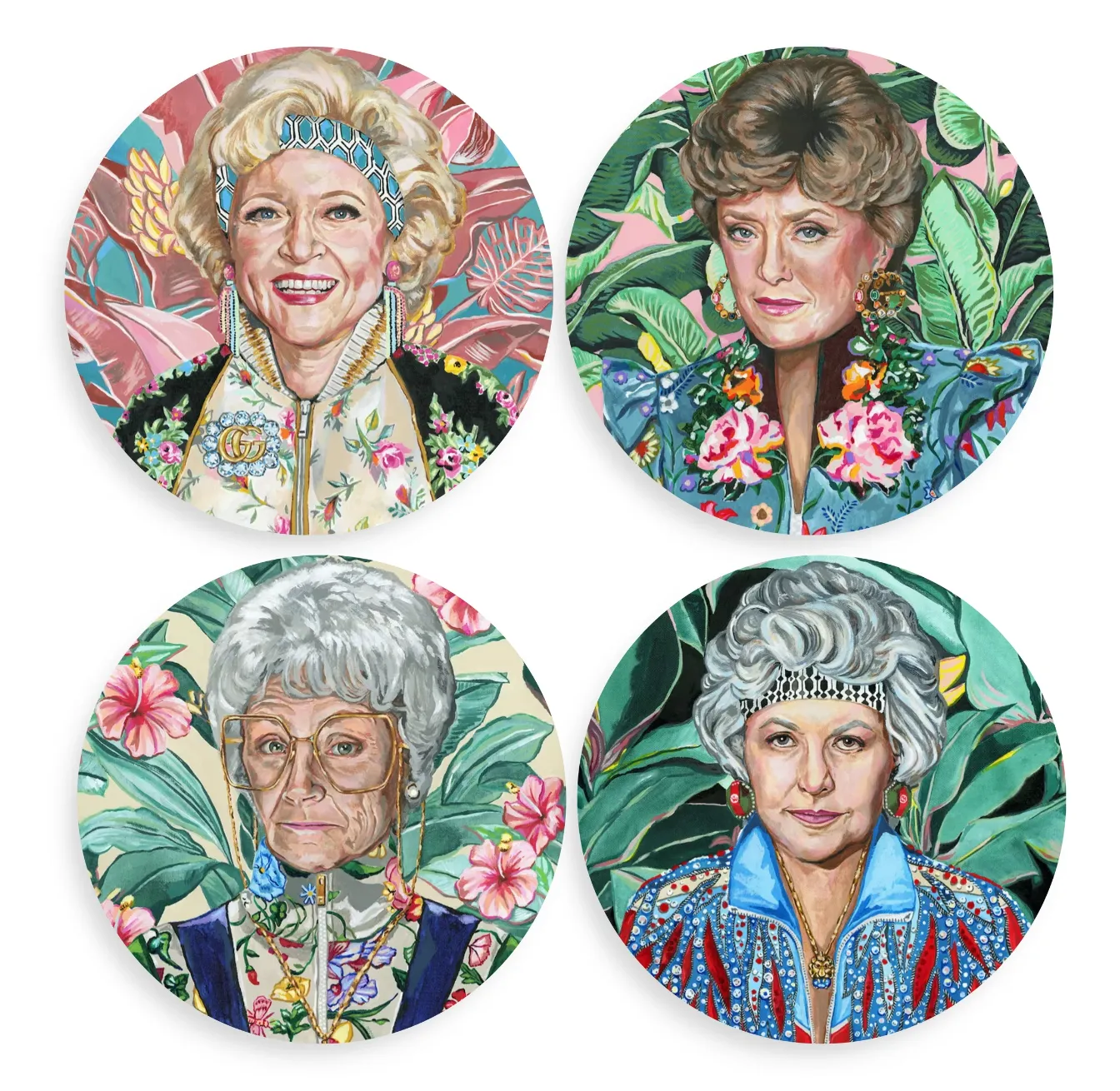 Golden Gals Set of 4 Coasters