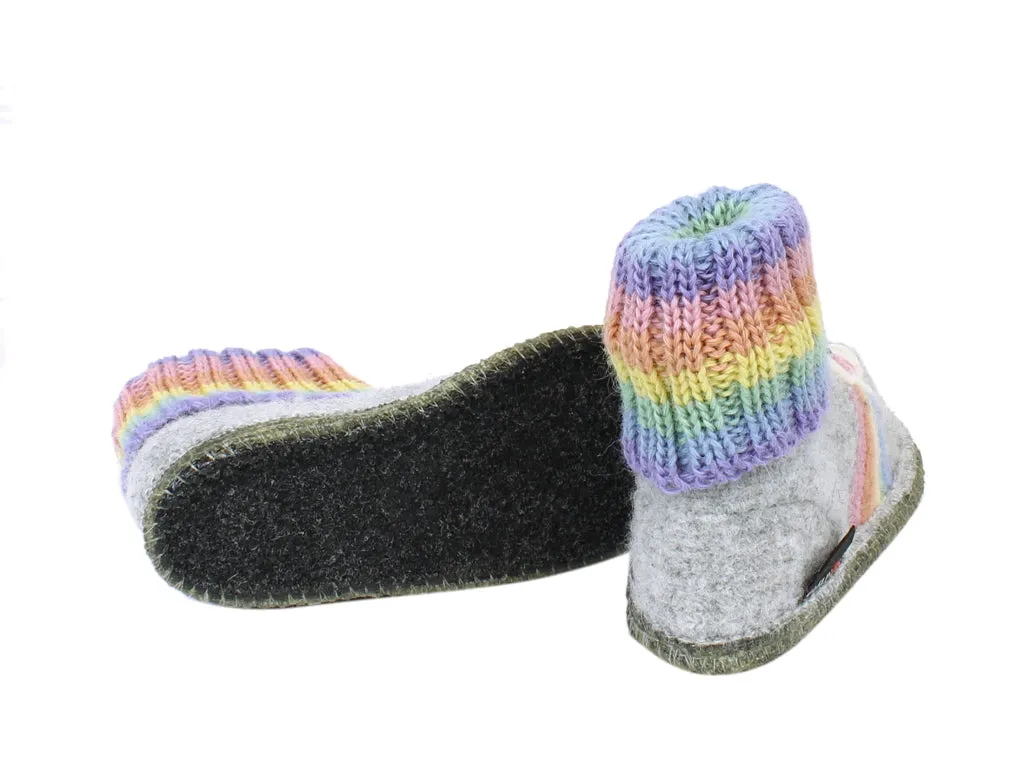 Haflinger Children's slipper Rainbow Grey