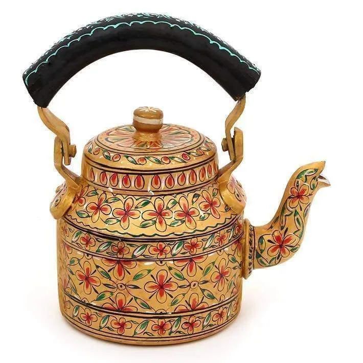 Handpainted teapot: Rajasthani Yellow