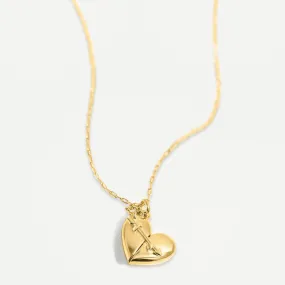 Heart   Arrow Locket - Gold