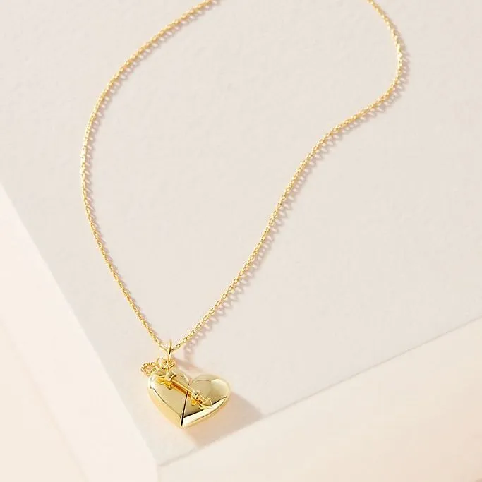 Heart   Arrow Locket - Gold