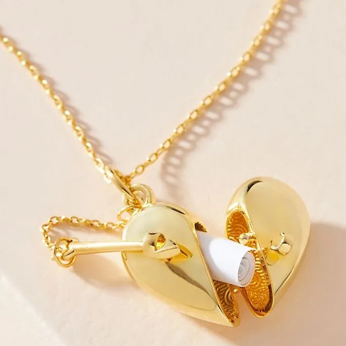 Heart   Arrow Locket - Gold