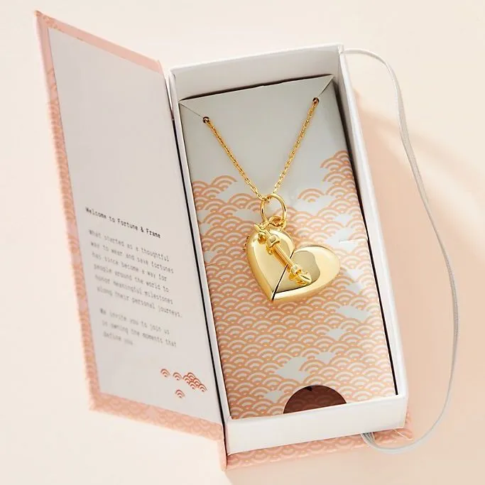 Heart   Arrow Locket - Gold