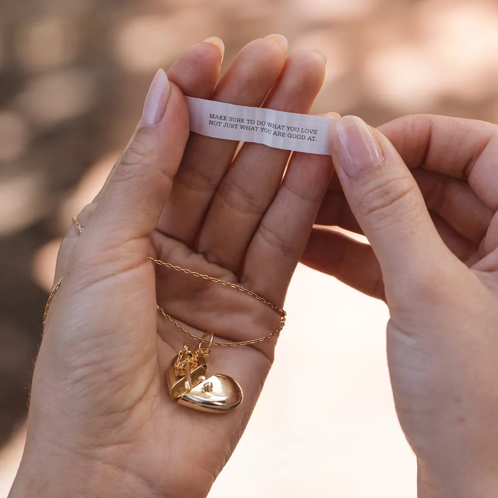 Heart   Arrow Locket - Gold