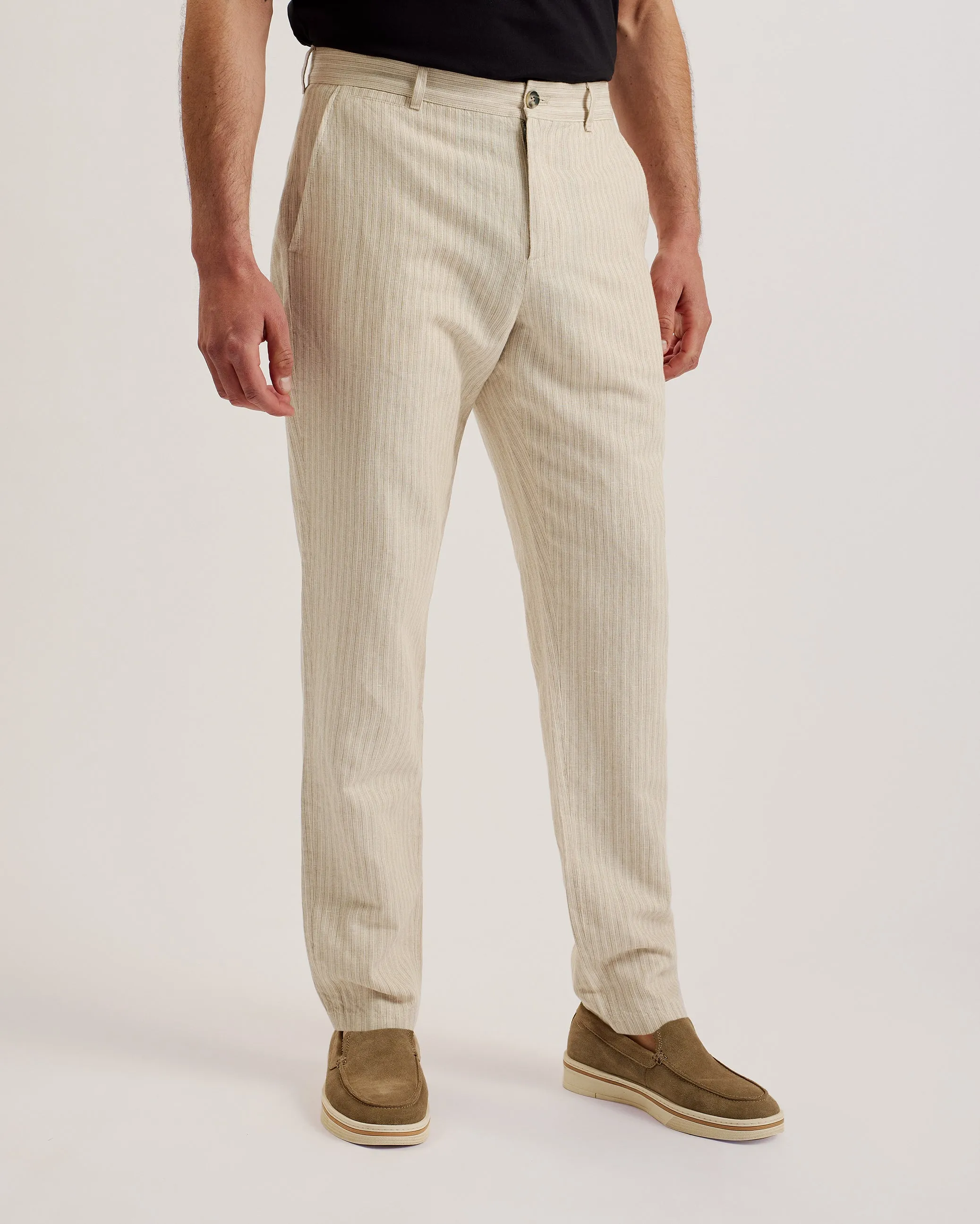 Heyes Striped Regular Trouser Ecru