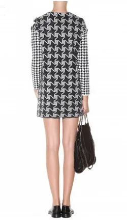 Houndstooth Wool Dress