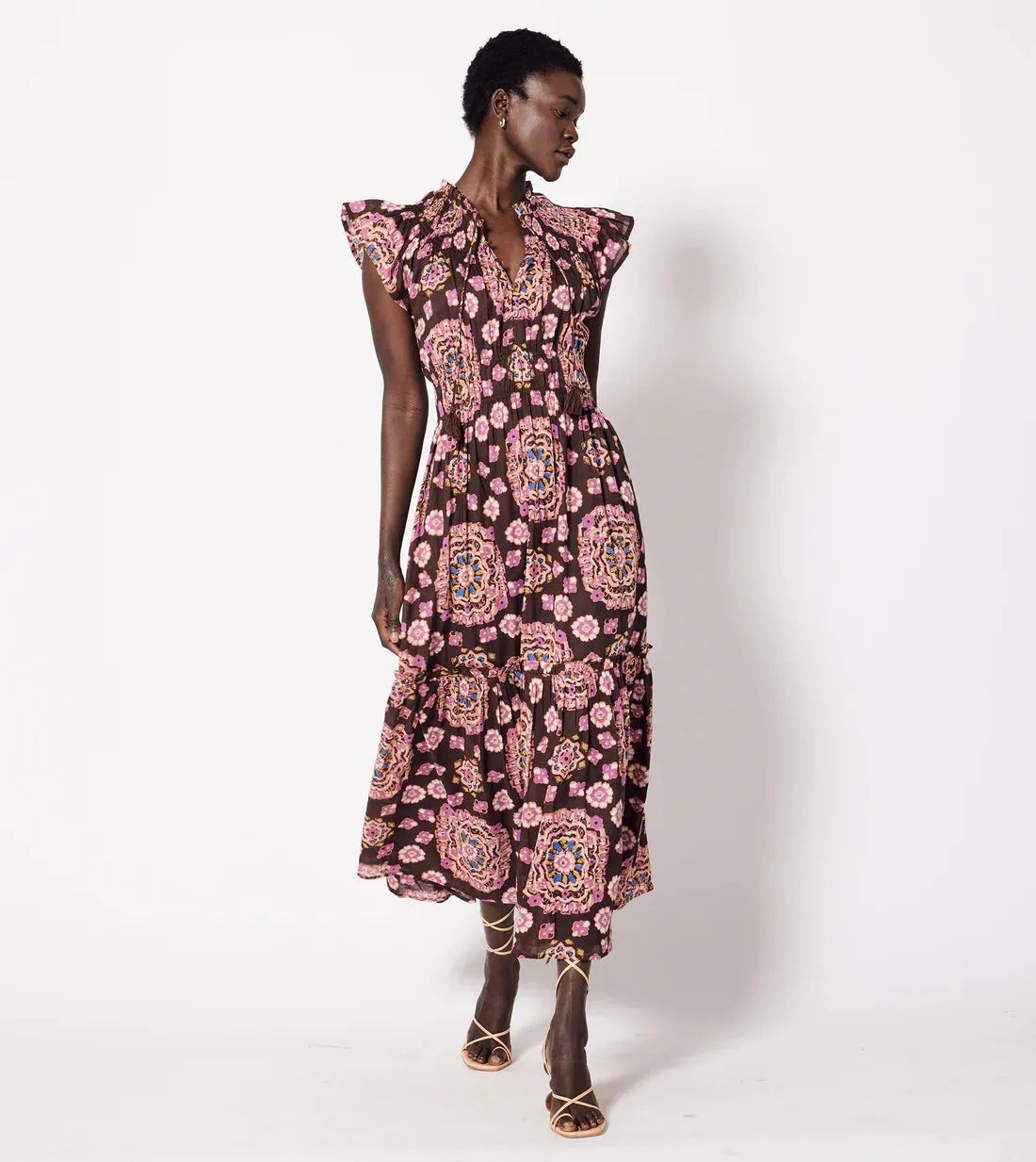 Indira Ankle Dress in avalon print by Cleobella