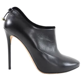 Jimmy Choo Black Leather Bootie High Heels - 37