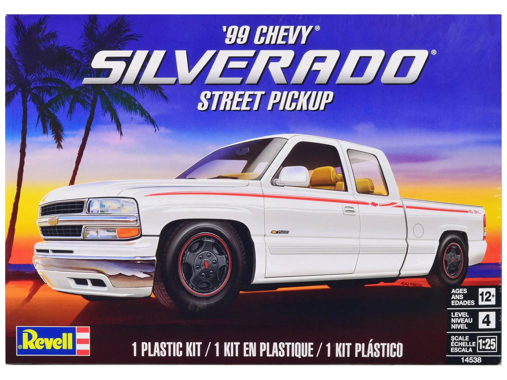 Level 4 Model Kit 1999 Chevrolet Silverado Street Pickup Truck 1/25 Scale Model by Revell