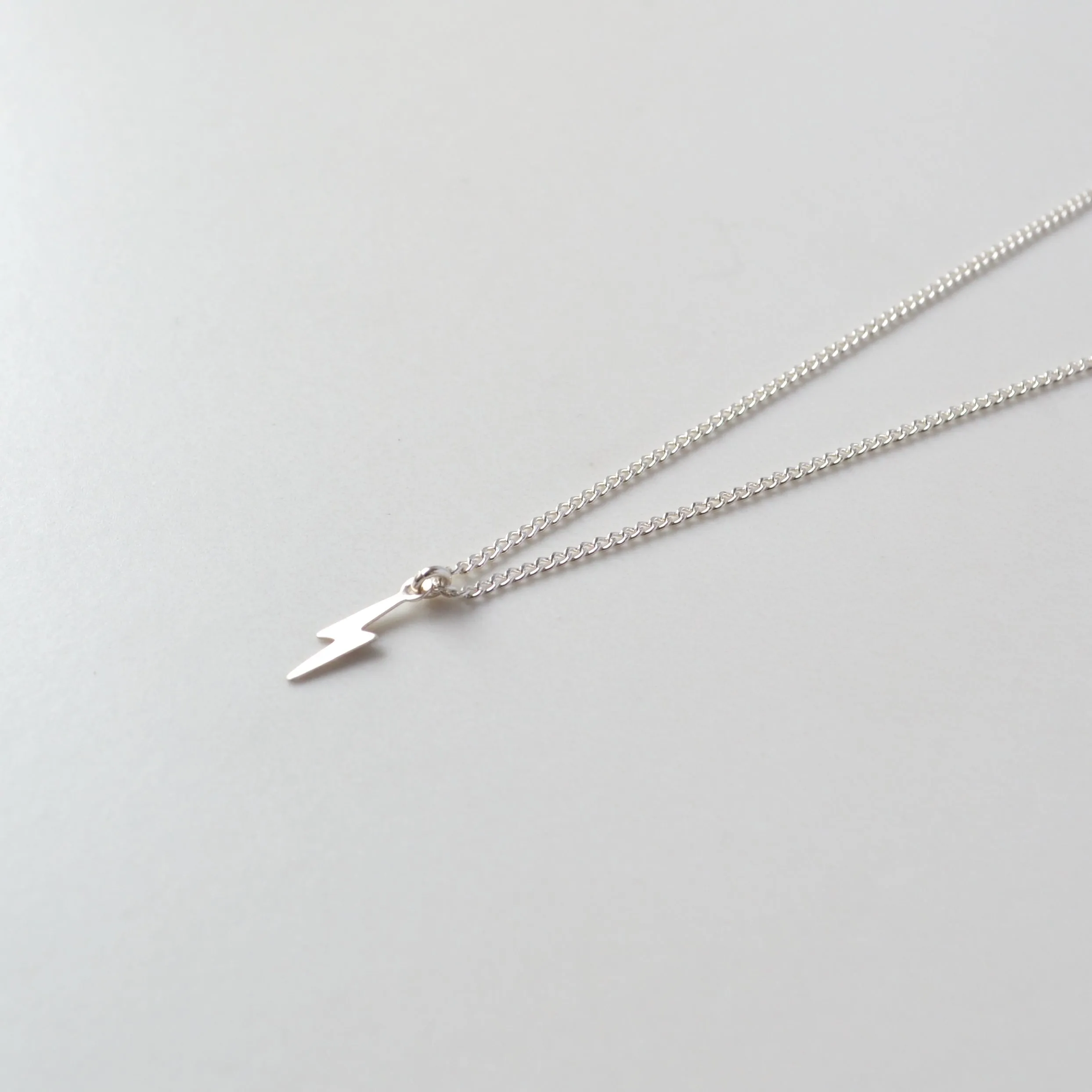 Lightning Bolt Necklace, Gold or Silver