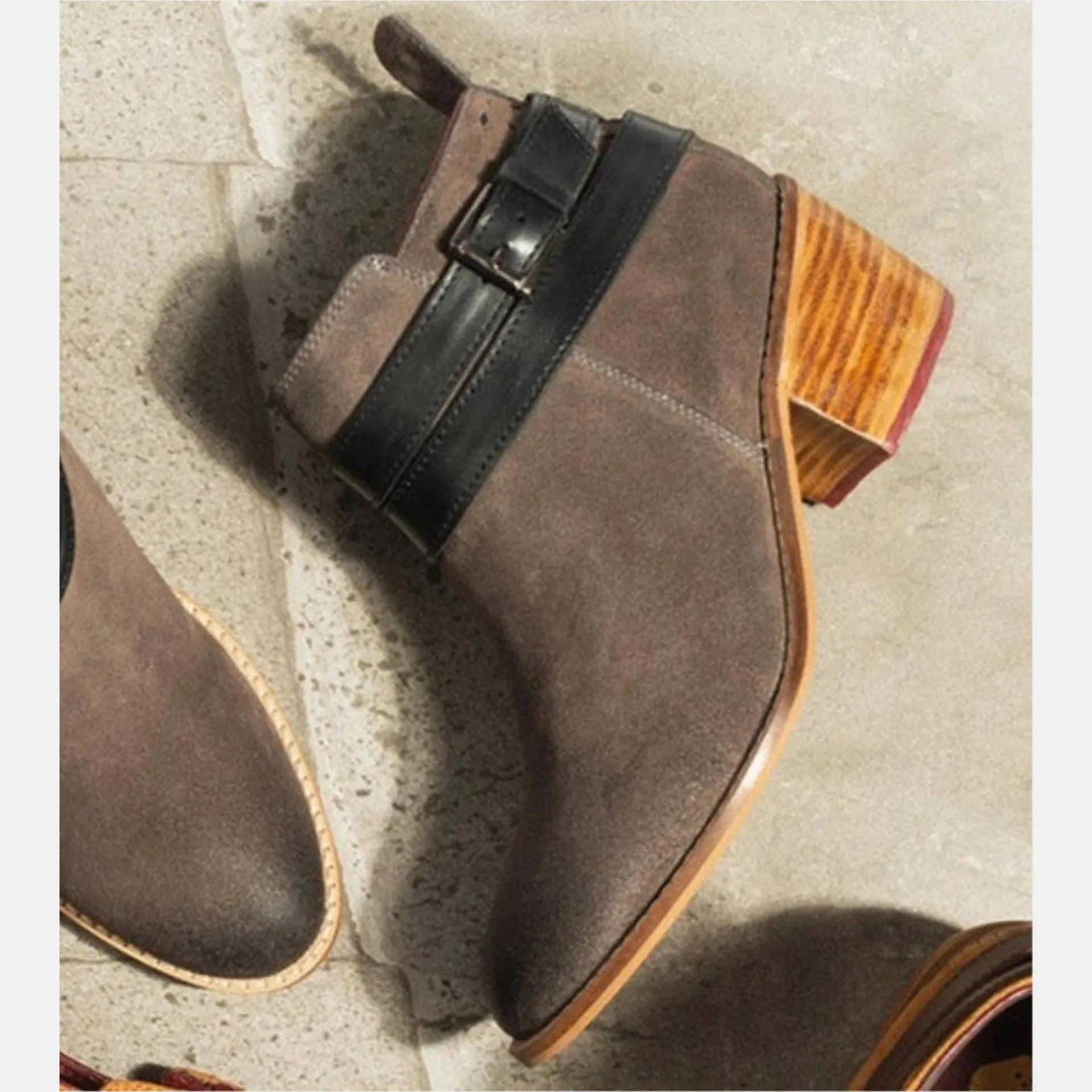 LILY GREY SUEDE STRAP BOOT