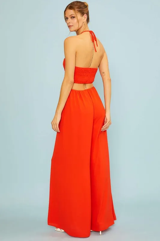 Lily Halter neck jumpsuit (Red)