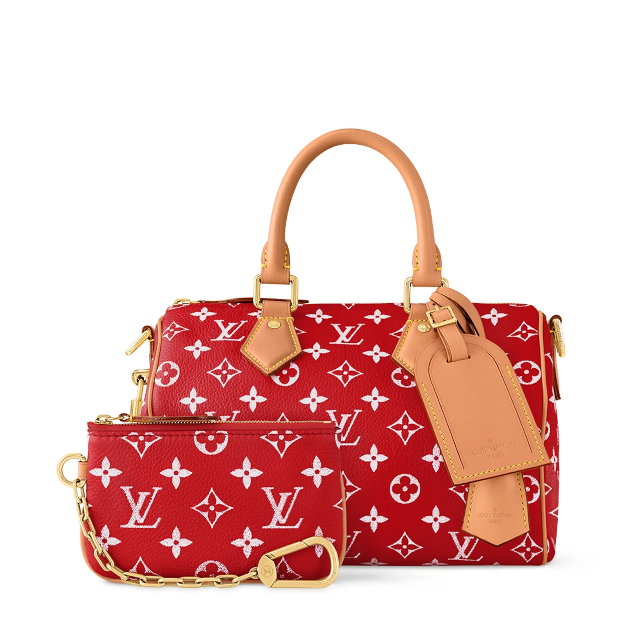 Louis Vuitton Monogram Speedy P9 Red Bandoulière 25