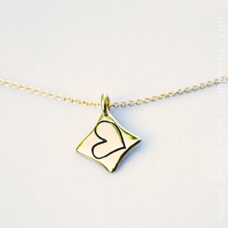 Love Heart Necklace in 14K Gold Vermeil