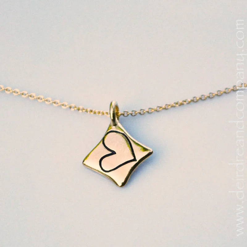 Love Heart Necklace in 14K Gold Vermeil