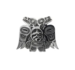 Lovebirds Sterling Silver Pendant Brooch Combo - 2 inch