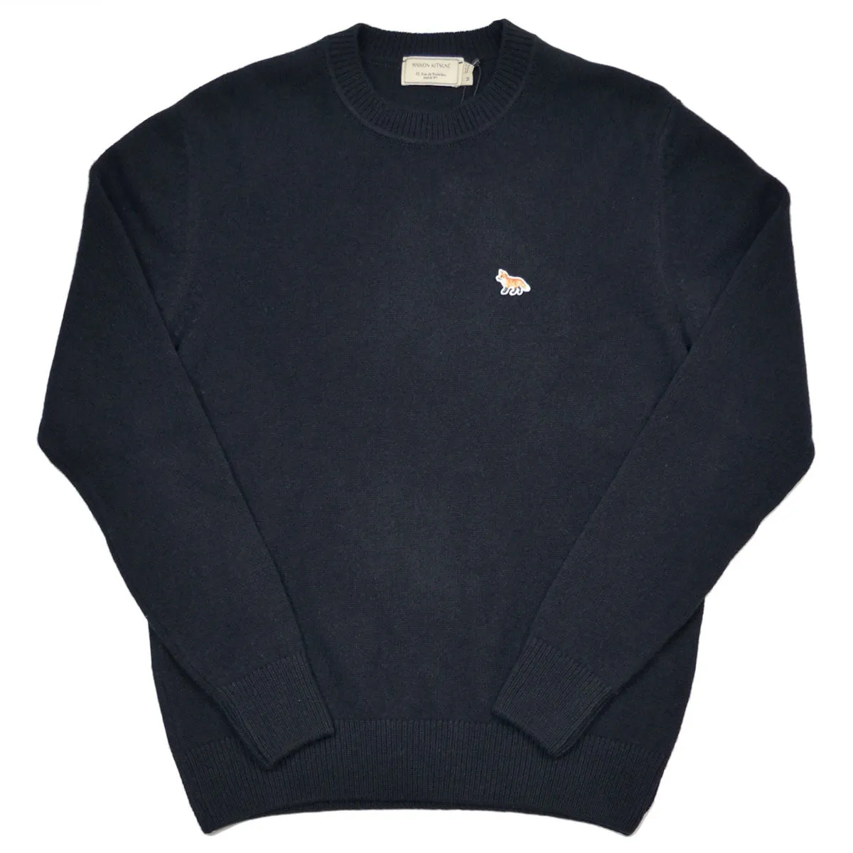 Maison Kitsuné - Lambswool R-Neck Sweater - Black