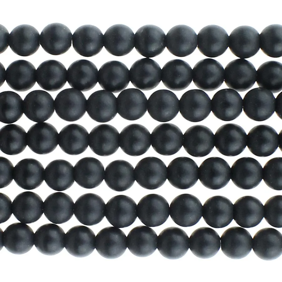 MATTE Onyx 4mm Round - 8-Inch