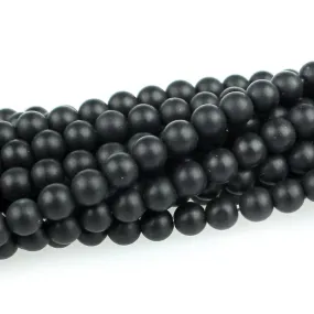 MATTE Onyx 4mm Round - 8-Inch