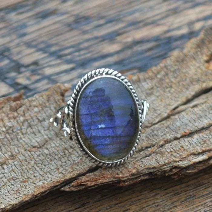 Natural Labradorite 925 Sterling Silver Ring, Labradorite Jewelry, Nickel Free, Labradorite Ring