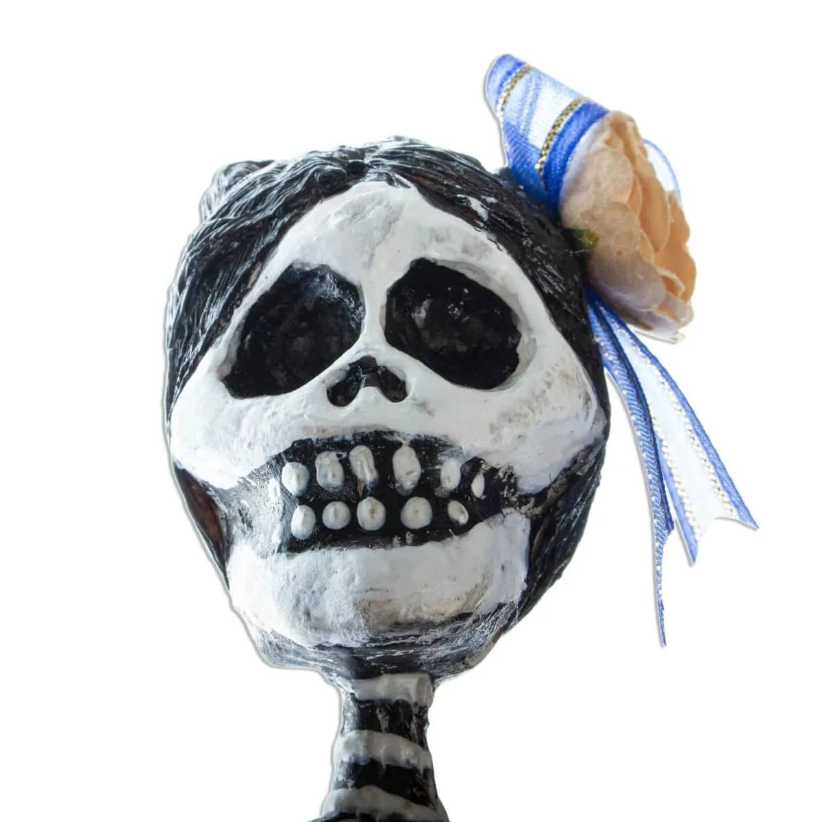 Novica Dancing Catrina In Blue Papier Mache Sculpture