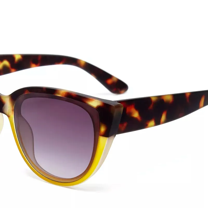 Okkia  - SILVIA Cat Eye Sunglasses - Havana Yellow