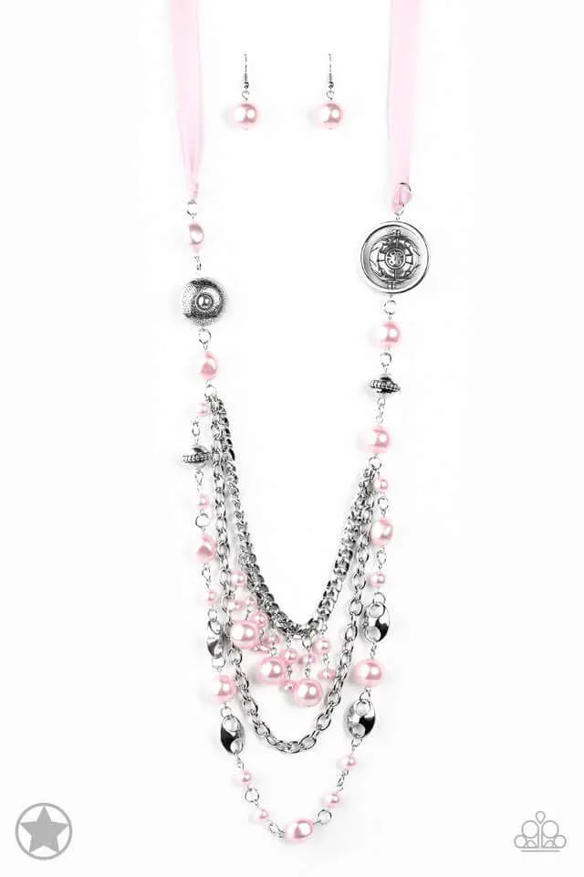 Paparazzi Accessories  - All The Trimmings #N882 Box 13 - Pink Necklace