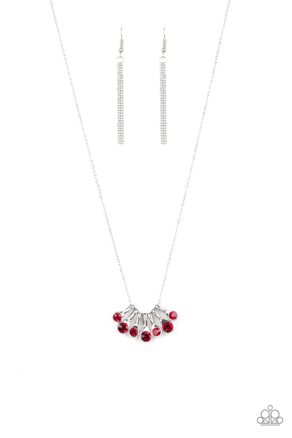 Paparazzi Necklace ~ Slide Into Shimmer - Red