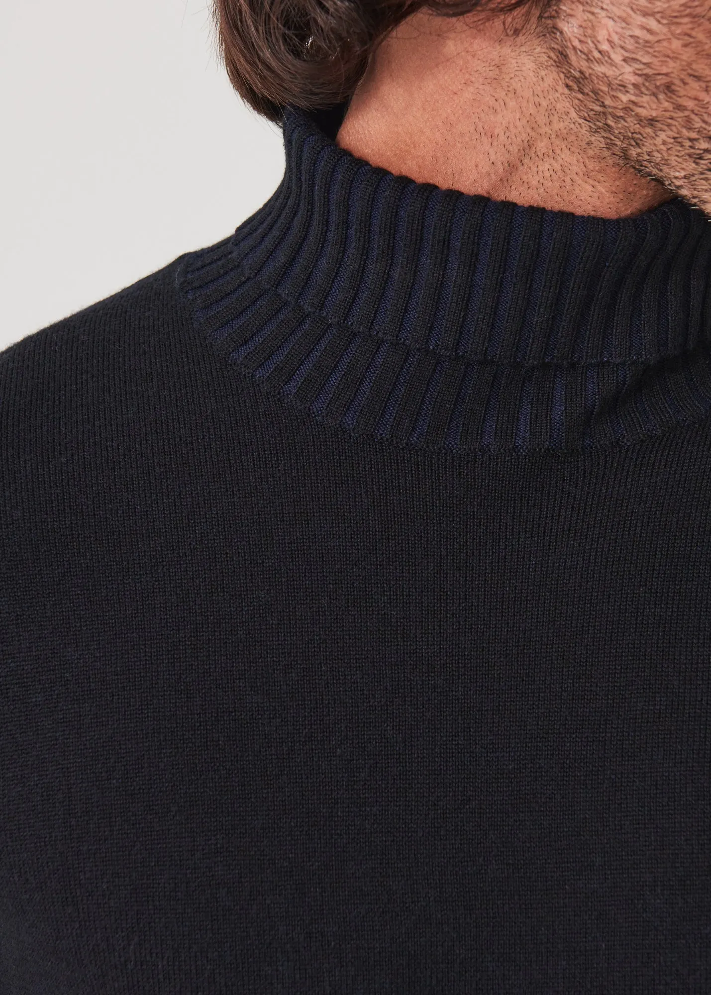 PLAITED MERINO WOOL TURTLENECK