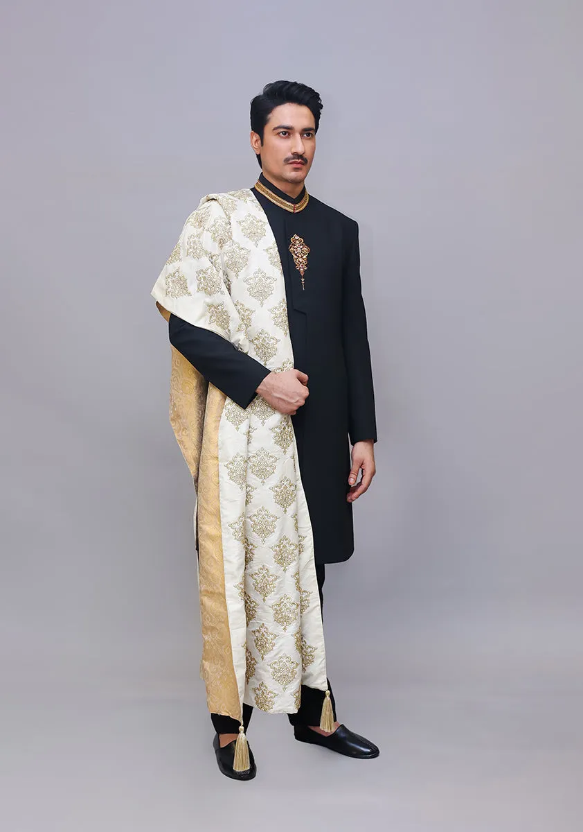 Premium  Georgette Tap Shoe Traditional Plain Sherwani