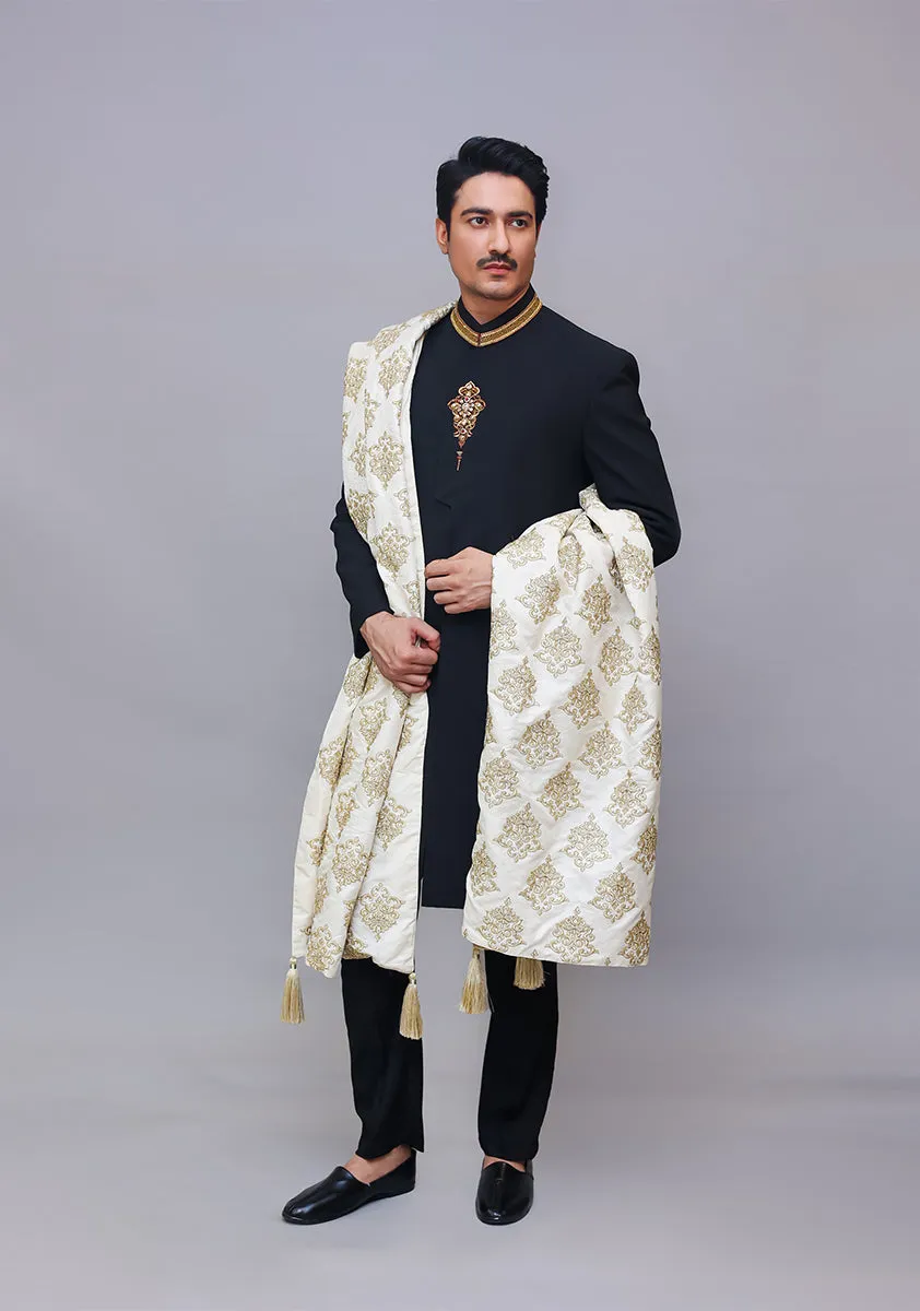 Premium  Georgette Tap Shoe Traditional Plain Sherwani