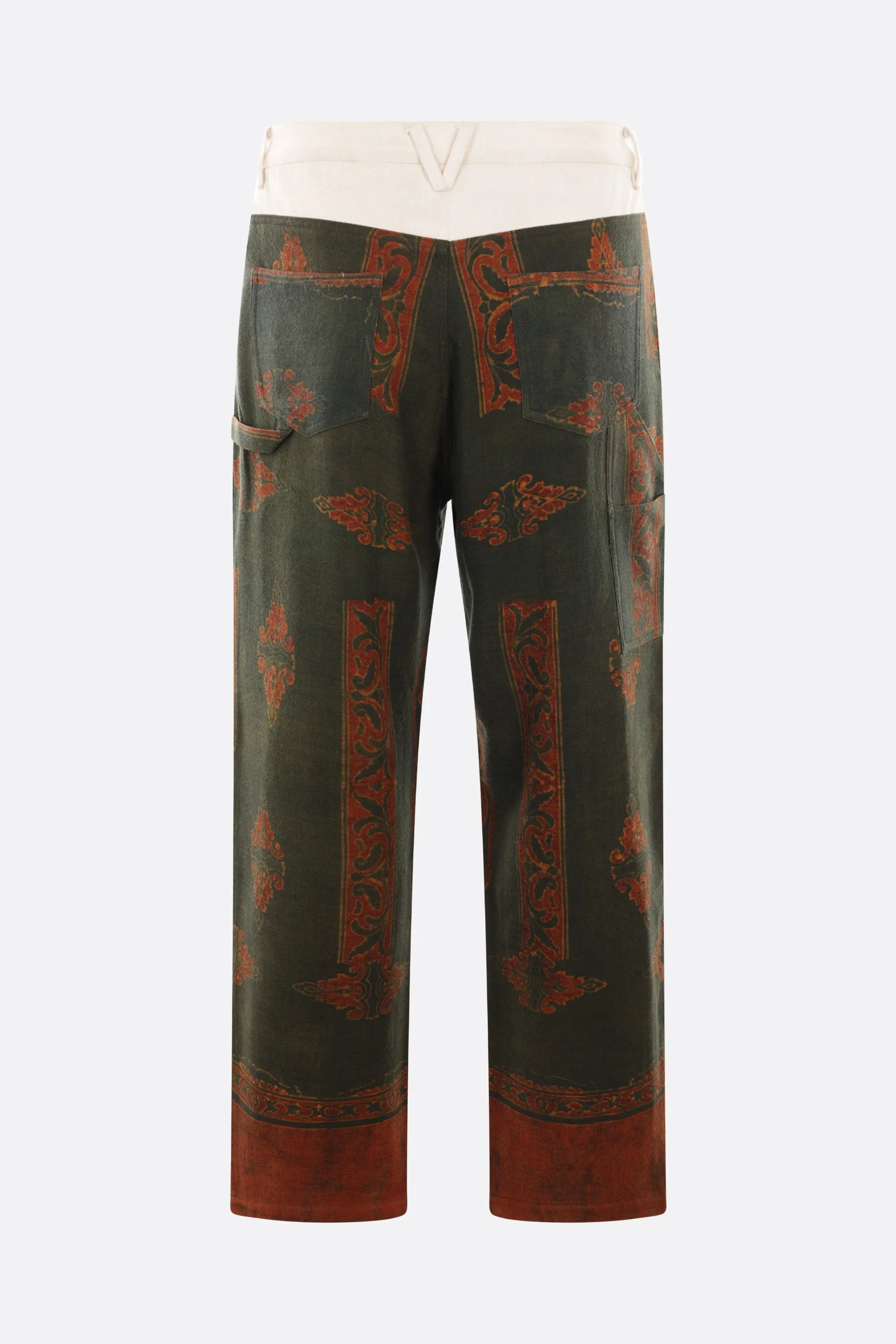 printed wool workwear pants