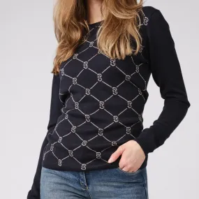 PS of Sweden Navy Linnea Knit Sweater