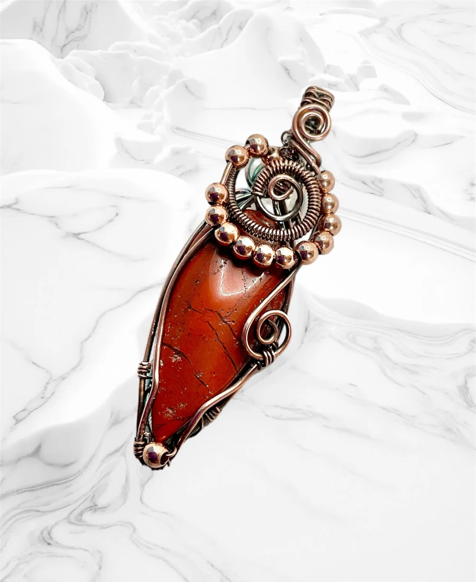 Red Jasper Wire Wrapped Pendant