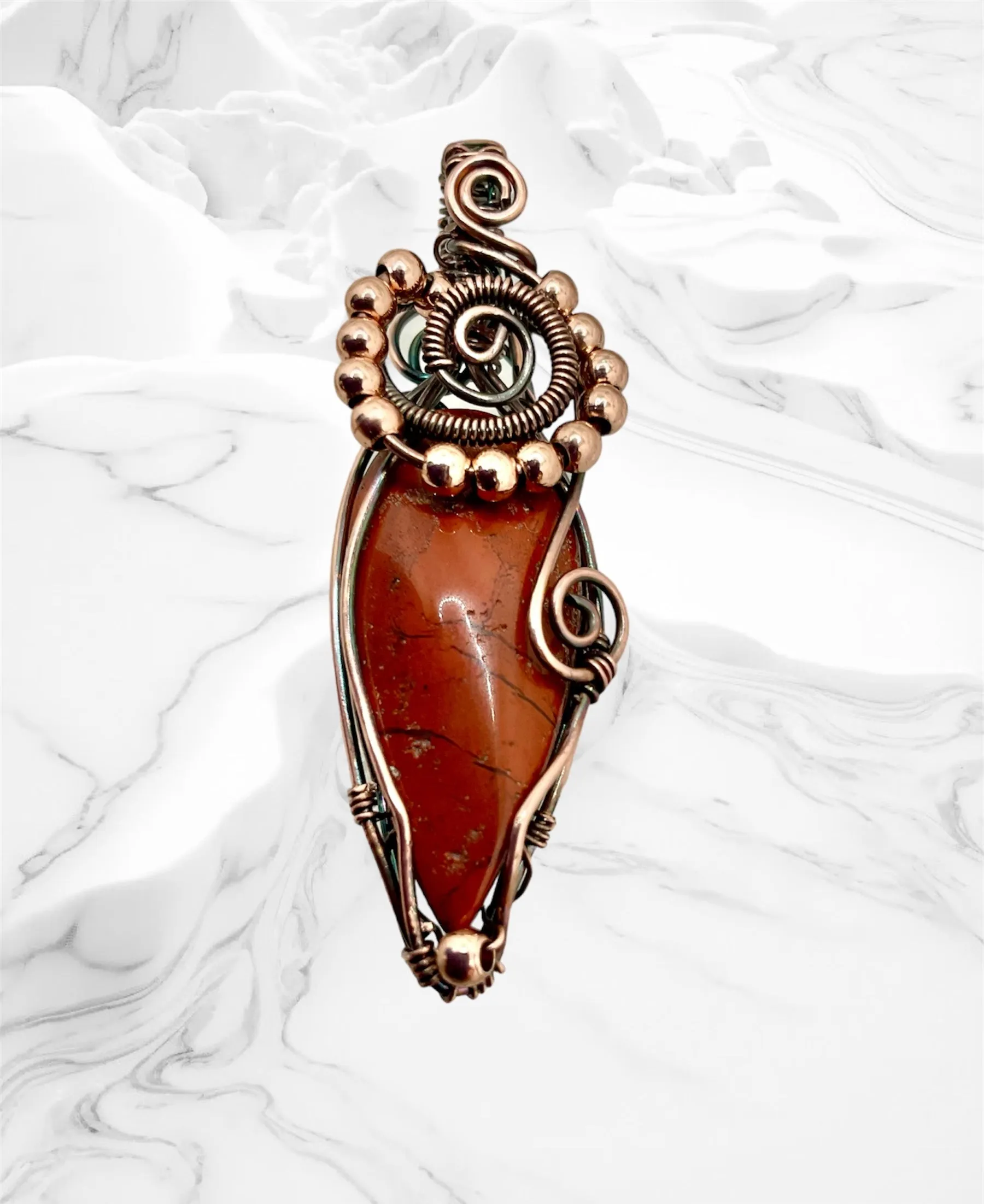 Red Jasper Wire Wrapped Pendant