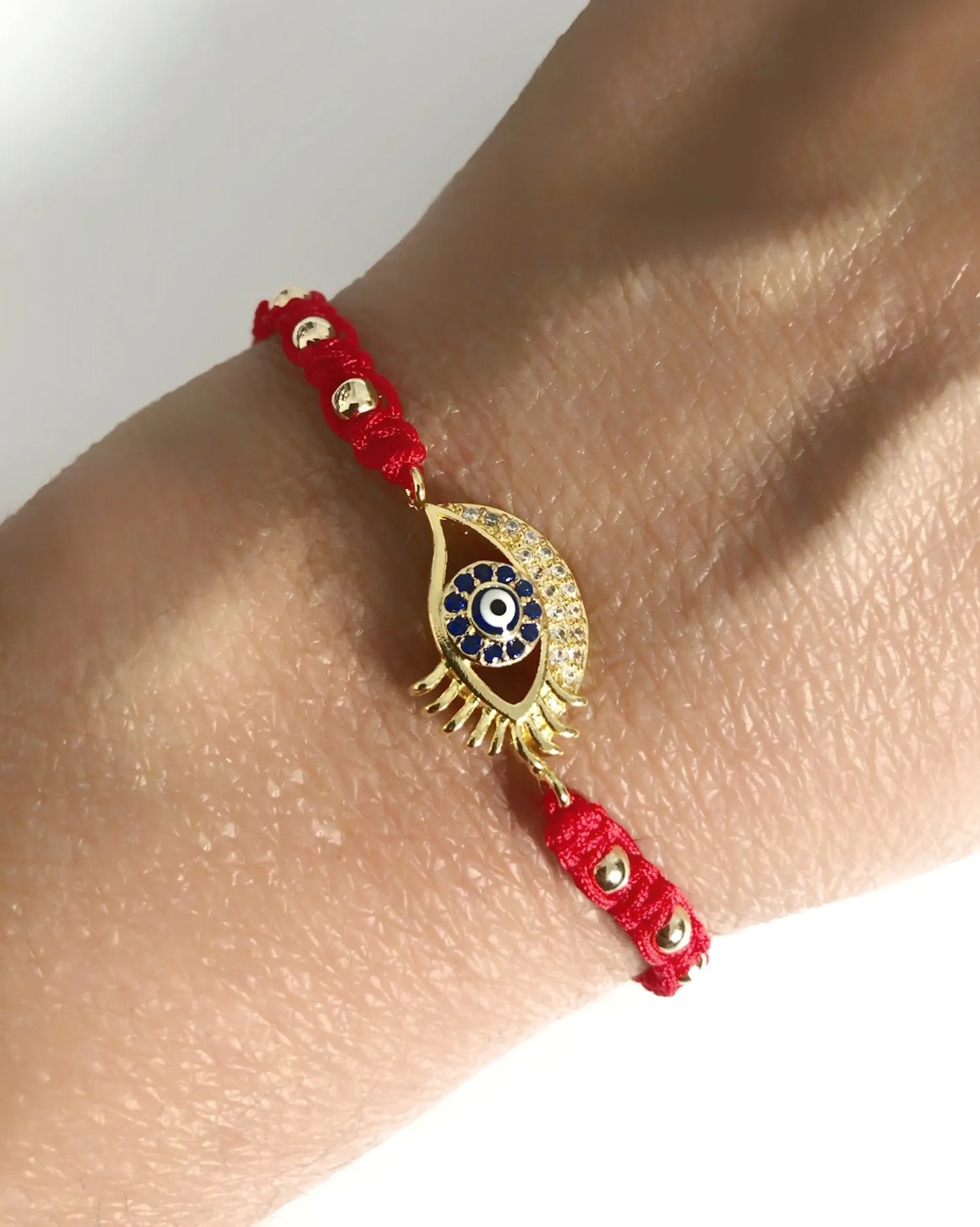 Red String Evil Eye Macrame Women Bracelet