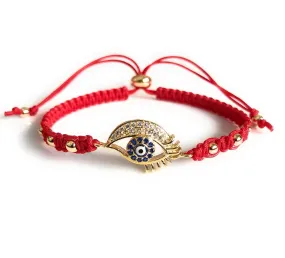 Red String Evil Eye Macrame Women Bracelet