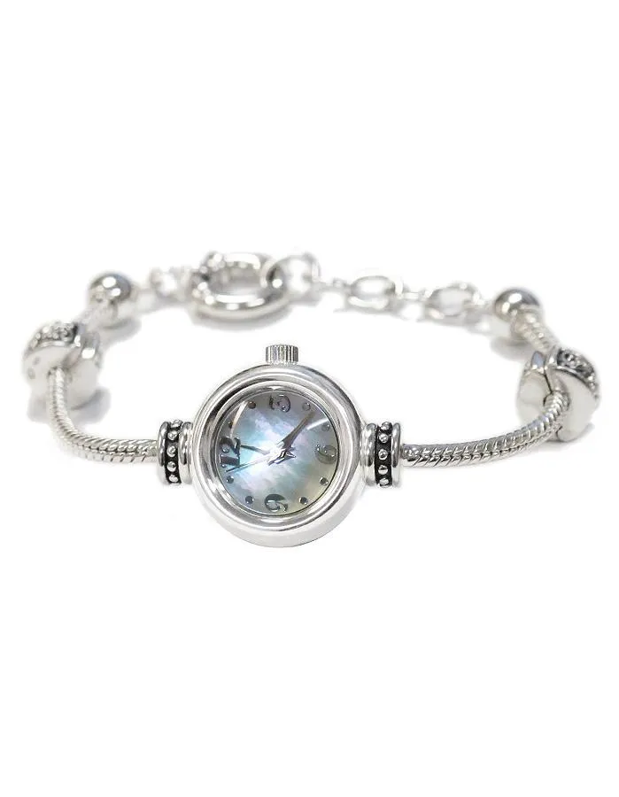 Reflection Beads Sterling Silver Watch - Super Mom Set - Mother of Pearl Dial