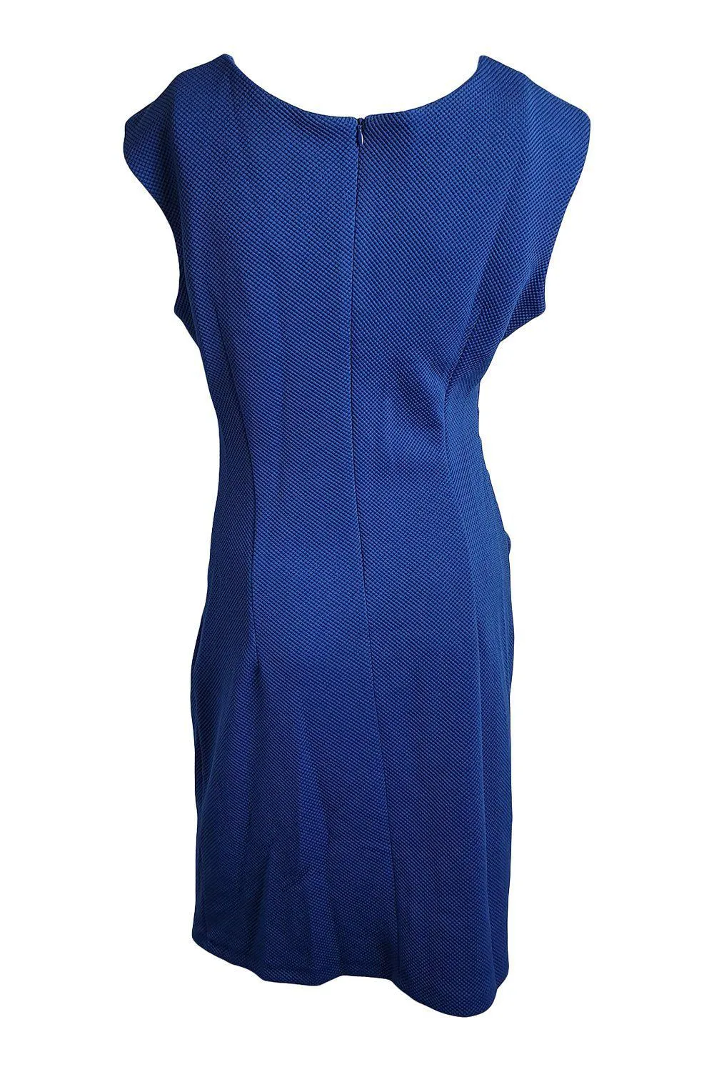 RINA SCIMENTO Blue Ruched Front Knee Length Shift Dress (XL)