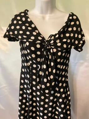 Roberta Black w/White Polka Dots Vintage Swing Women's Dress - Ladies Small