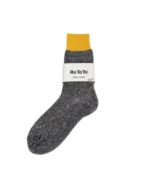 RoToTo Double Face Socks Yellow / Charcoal